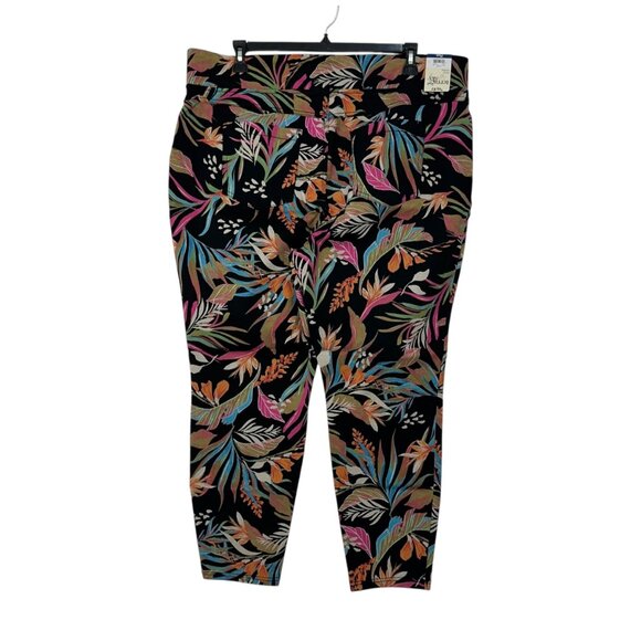 Terra & Sky Plus Size Womens Skinny Mid-Rise Pull-On Pants 2X (20W-22W) Tropical - Picture 10 of 13